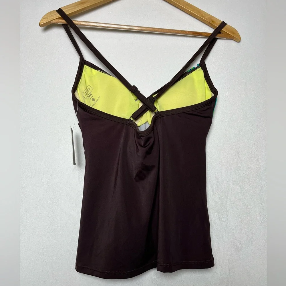 Athleta NEW Women's Brown Floral Athletic Beach Tankini Top Size 34B/ 32C